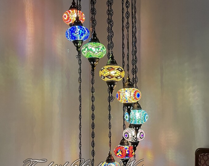 11(L) Globe Turkish Lamp Morocco Lamp Turkish Chandelier Mosaic Ceiling Lantern  Pendant Light Fixture  Chandelier H11-30 FREE SHIPPING