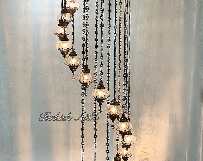 Chandelier with 15 Cracked Globes (water drop model) , ID:147