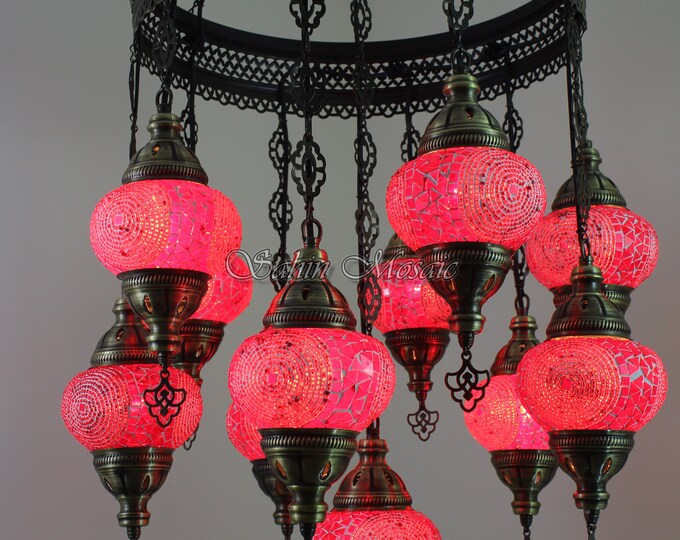 11 Ball Turkish  SULTAN Mosaic Chandelier