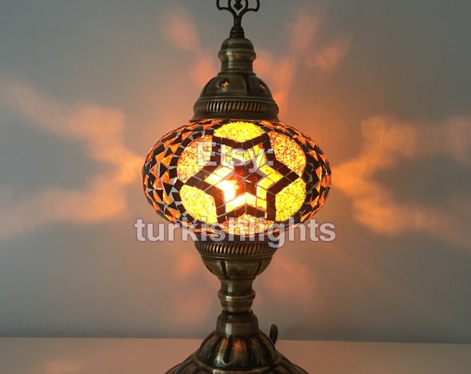 Turkish Mosaic Table Lamp,  Large Globe