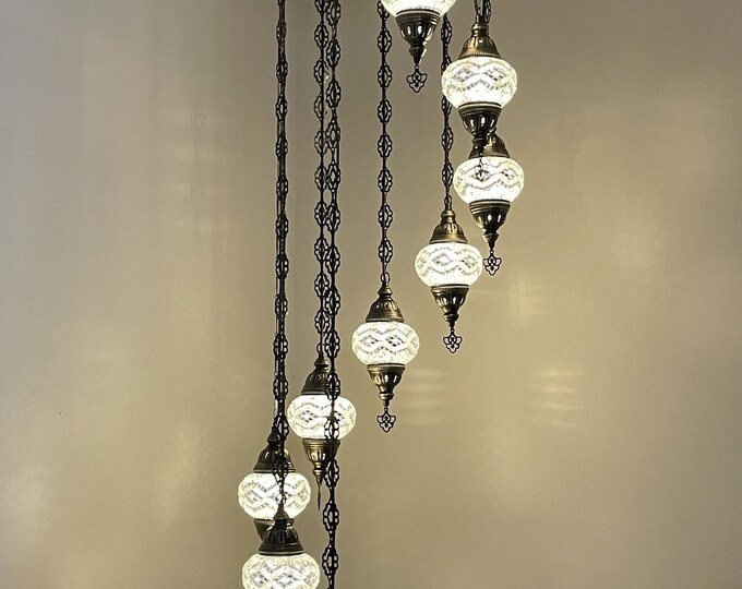 9 (M) Globe Turkish Lamp Morocco Lamp Turkish Chandelier Mosaic Lamp Ceiling Lantern  Pendant Fixture  Chandelier H09-20 FREE SHIPPING