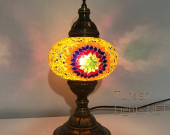 Turkish Mosaic Table Lamp,  Large Globe
