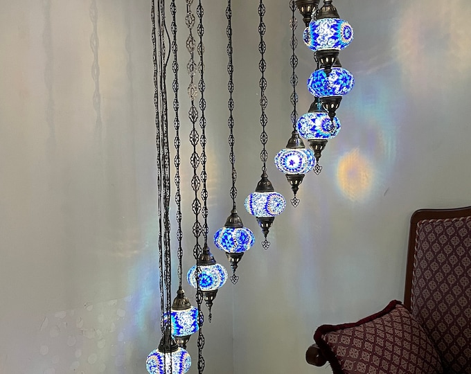 15 (L) Globe Turkish Lamp Morocco Lamp Turkish Chandelier Mosaic Ceiling Lantern  Pendant Light Fixture  Chandelier H15-32 FREE SHIPPING
