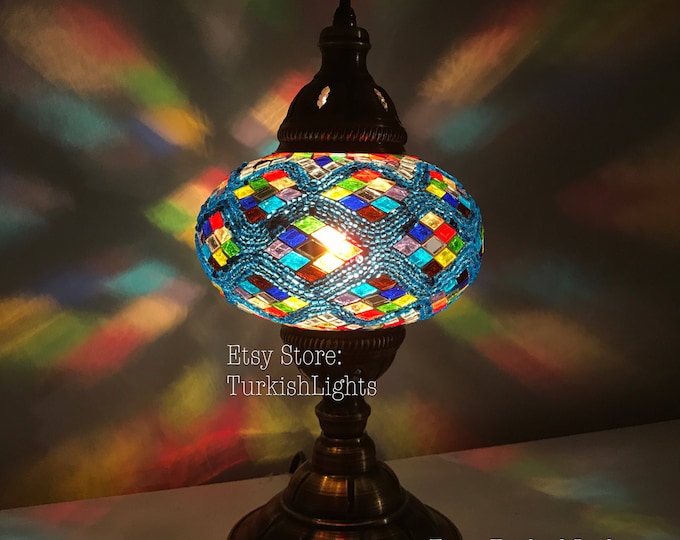 Turkish Mosaic Table Lamp,  Large Globe