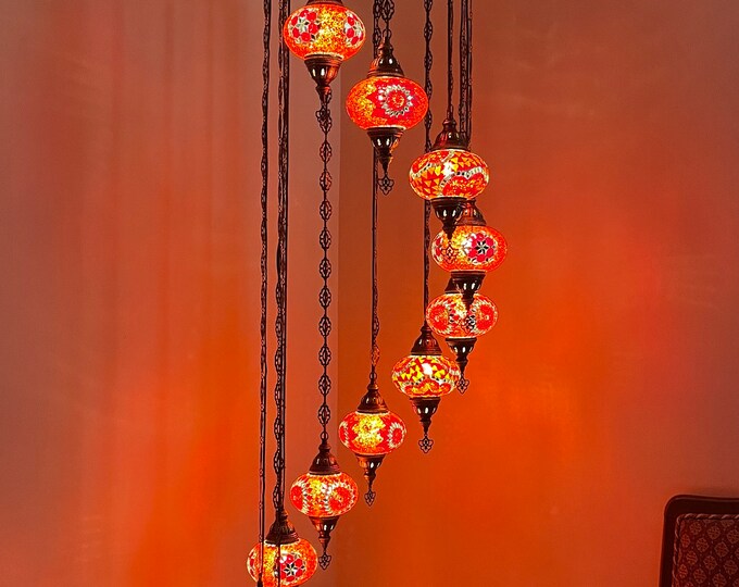 11(L) Globe Turkish Lamp Morocco Lamp Turkish Chandelier Mosaic Ceiling Lantern  Pendant Light Fixture  Chandelier H11-32 FREE SHIPPING