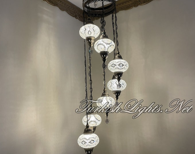 7 (L) Globe Turkish Lamp Morocco Lamp Turkish Chandelier Mosaic Lamp Ceiling Lantern  Pendant Fixture  Chandelier H07-33 FREE SHIPPING