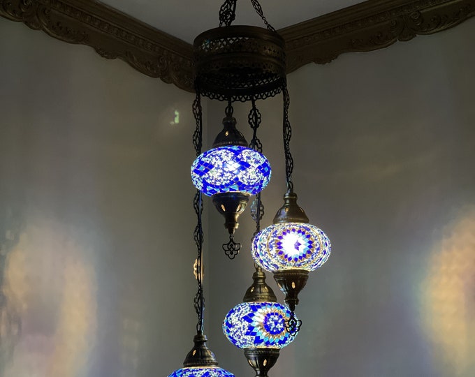4 (L) Globe Turkish Lamp Morocco Lamp Turkish Chandelier Mosaic Lamp Ceiling Lantern  Pendant Fixture  Chandelier H04-34 FREE SHIPPING