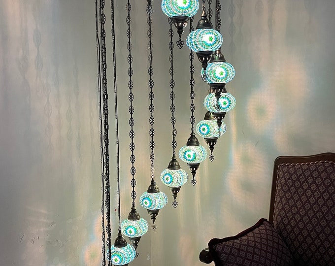 15 (L) Globe Turkish Lamp Morocco Lamp Turkish Chandelier Mosaic Ceiling Lantern  Pendant Light Fixture  Chandelier H15-34 FREE SHIPPING
