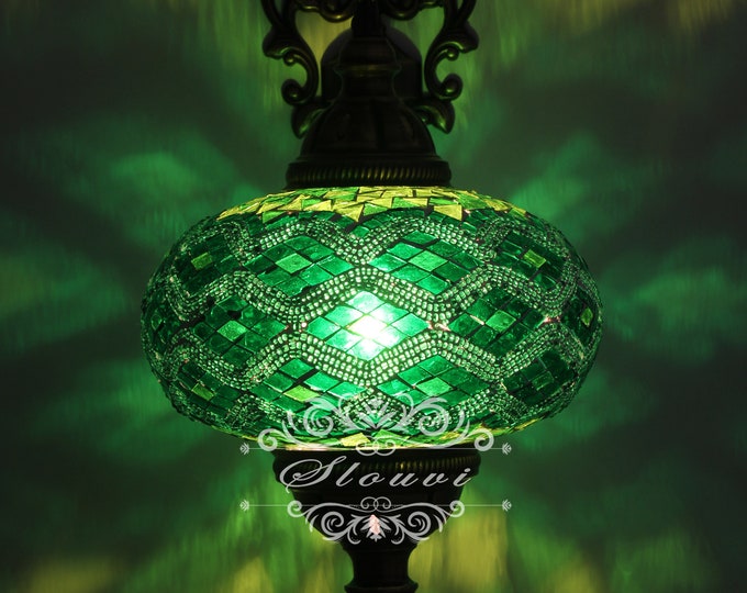 Turkish  Mosaic Single  Wall Sconce, With Extra Large Globe