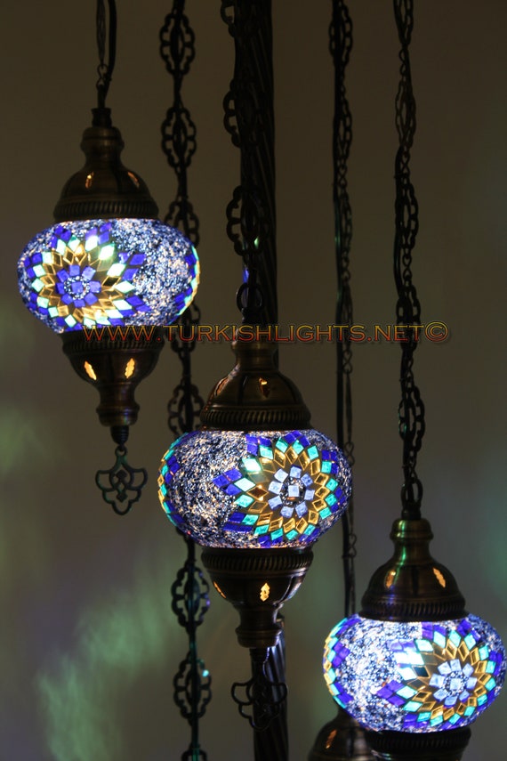 LAMBADER 5 BALL TURKISH MOSAIC FLOOR LAMP WITH LARGE GLOBES