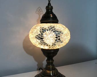 Turkish Mosaic Table Lamp,  Large Globe