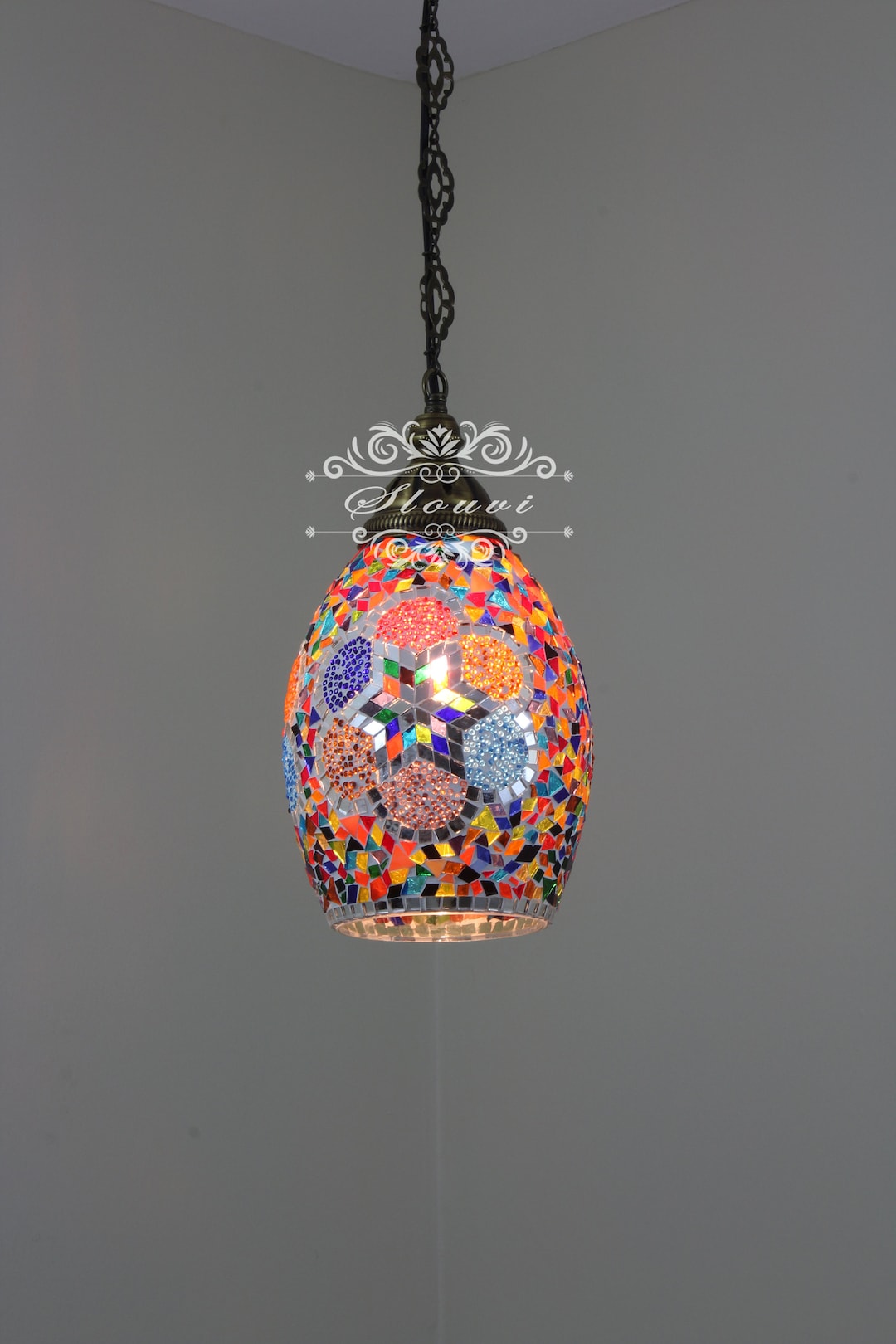 Turkish Moroccan Lamp Handmade Mosaic Hanging Pendant - Kitchen Island Lightining FREE SHIPPING ...