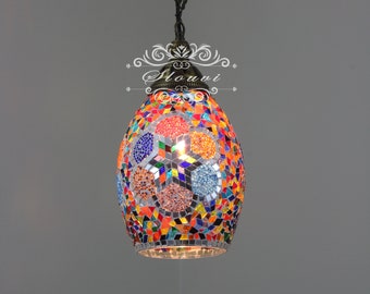 Turkish Moroccan Lamp Handmade Mosaic  Hanging Pendant -  Kitchen Island Lightining FREE SHIPPING