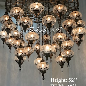 Turkish Mosaic Chandelier With 37 Large Globes  ,ID: 145