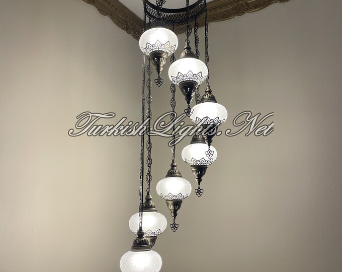 7 (L) Globe Turkish Lamp Morocco Lamp Turkish Chandelier Mosaic Lamp Ceiling Lantern  Pendant Fixture  Chandelier H07-39 FREE SHIPPING