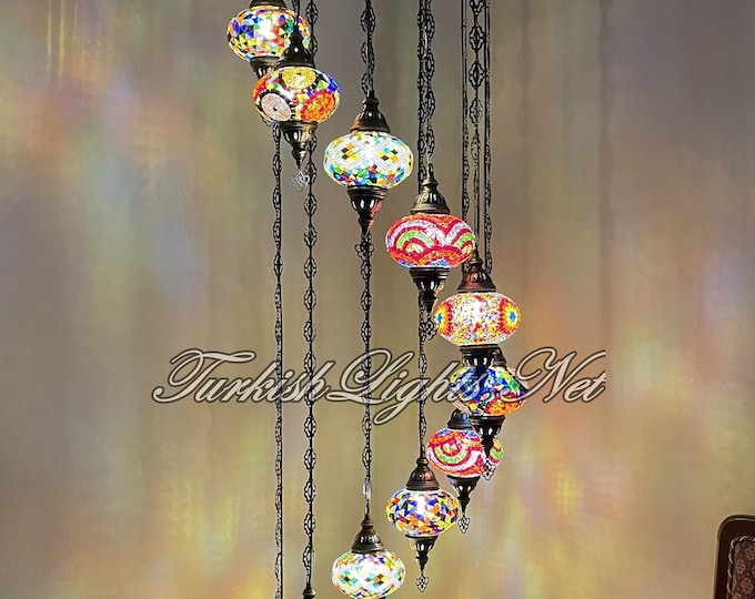 11(L) Globe Turkish Lamp Morocco Lamp Turkish Chandelier Mosaic Ceiling Lantern  Pendant Light Fixture  Chandelier 9 To Choose FREE SHIPPING