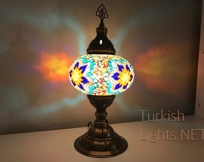 Turkish Mosaic Table Lamp,  Large Globe