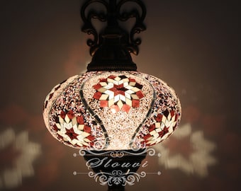 Turkish  Mosaic Single  Wall Sconce, With Extra Large Globe