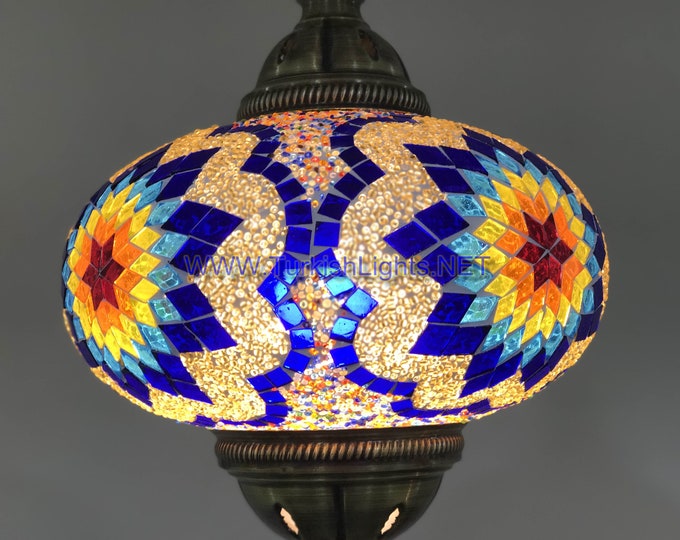 Turkish Moroccan Lamp Hand Made Mosaic  Hanging Lamp - Extra Large Globe (No5 globe) FREE SHIPPING