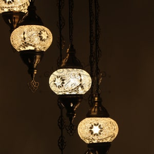 7 - Ball Turkish  Water Drop Style  Mosaic Chandelier Multi-color