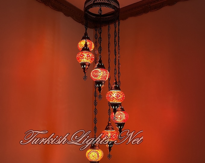 7 (M) Globe Turkish Lamp Morocco Lamp Turkish Chandelier Mosaic Lamp Ceiling Lantern  Pendant Fixture  Chandelier H07-27 FREE SHIPPING
