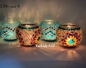 Set of 4 Turkish Mosaic Candle Holders,id: 139 - Etsy