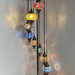9 (L) Globus Türkische Stehlampe, Türkische Lampe, Marokko Lampe, Mosaik Stehlampe, Nachttisch Stehlampe, US Plug, Versandkostenfrei