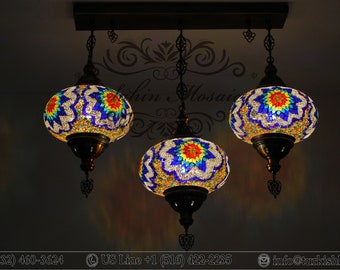 Kitchen Island Light, Pendant with 3 Extra Large Globes, Id:110