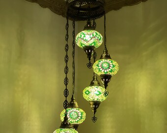 5 (L) Globe Turkish Lamp Morocco Lamp Turkish Chandelier Mosaic Lamp Ceiling Lantern  Pendant Fixture  Chandelier H05-34 FREE SHIPPING