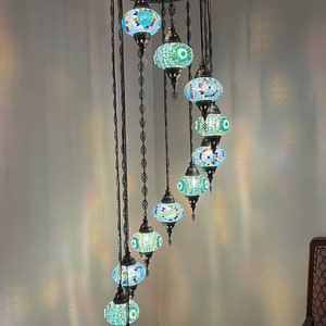 11(L) Globe Turkish Lamp Morocco Lamp Turkish Chandelier Mosaic Ceiling Lantern  Pendant Light Fixture  Chandelier H11-31 FREE SHIPPING