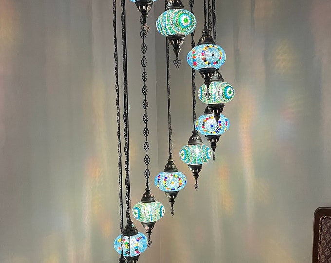 11(L) Globe Turkish Lamp Morocco Lamp Turkish Chandelier Mosaic Ceiling Lantern  Pendant Light Fixture  Chandelier H11-31 FREE SHIPPING