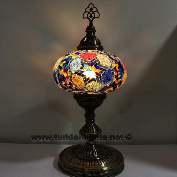 Lampe de Table de mosaïque turque, Globe Extra Large