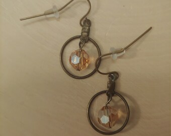 Champagne and Copper Hoop Earrings