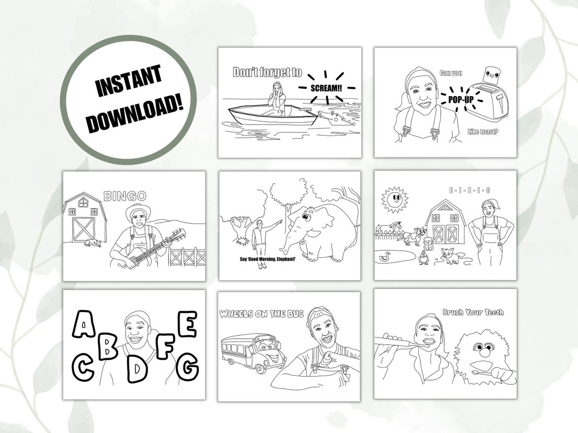MS RACHEL COLORING Pages, Printable Ms Rachel Coloring, Ms Rachel Party ...