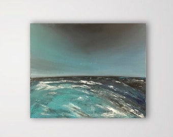 Seascape Abstract Original, Abstract Seascape Painting, Fine Art