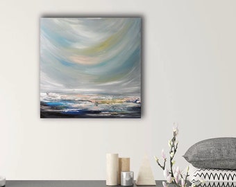 Abstract Seascape Painting, Original Ocean Painting, Fine Art