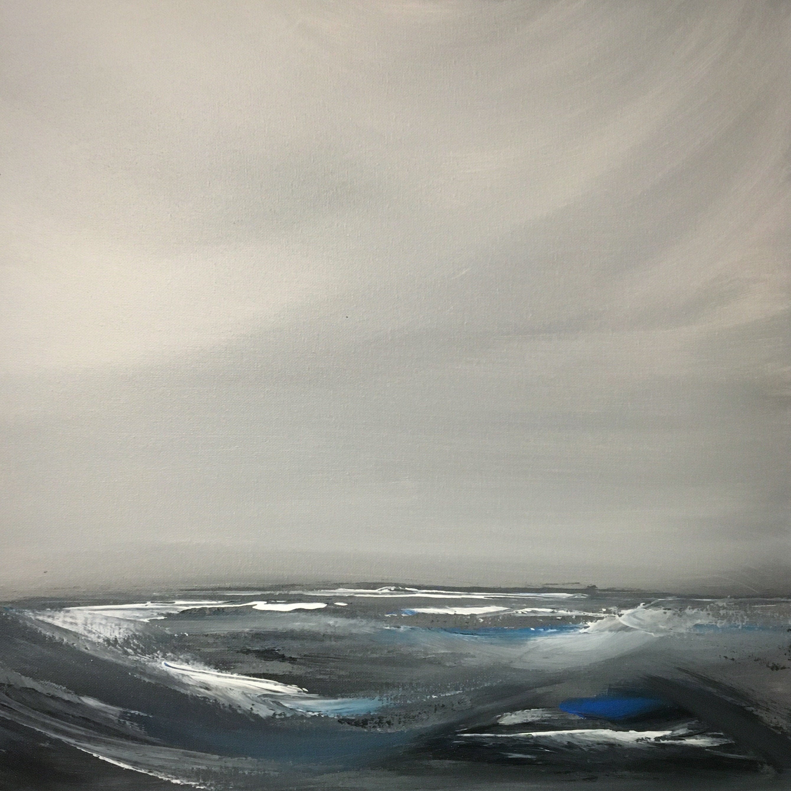 Arte oceánico gris paisaje marino abstracto bellas artes | Etsy