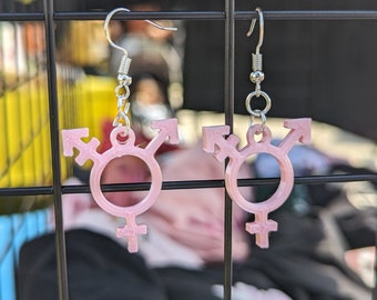 Trans Symbol Earrings - 3D printed pride earrings