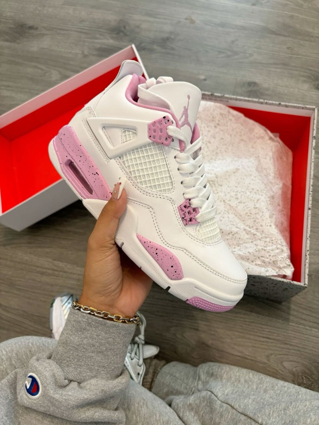 pink jordan 4s