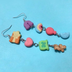 lucky charms polymer clay dangle earrings
