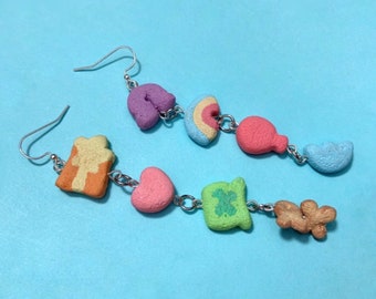 lucky charms polymer clay dangle earrings