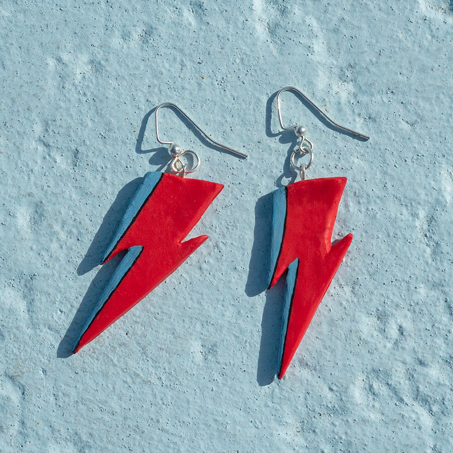 david bowie lightning bolt earrings, image size:900x900