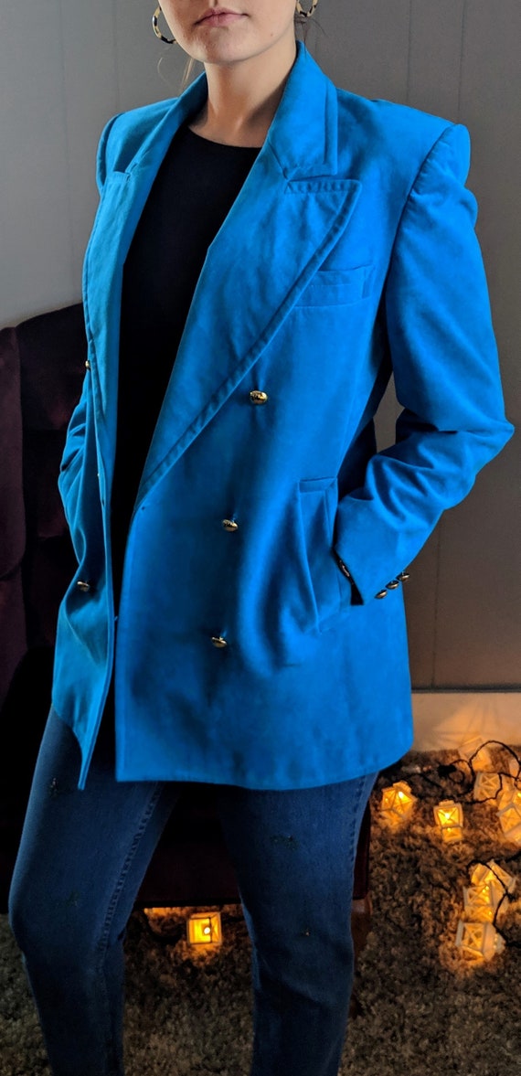 blue suede blazer