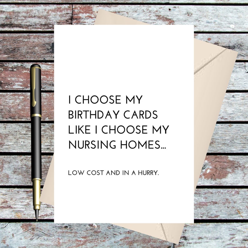 Rude Birthday Card A6 Black White with Cheeky Message | Etsy