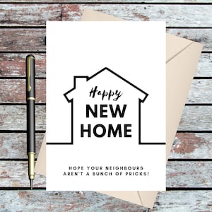 Rude neue Home-Karte, lustige bewegende Hauskarte