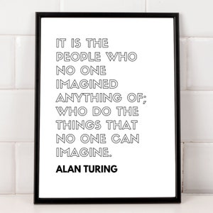 Alan Turing Inspirational Typography Quote Poster image 6