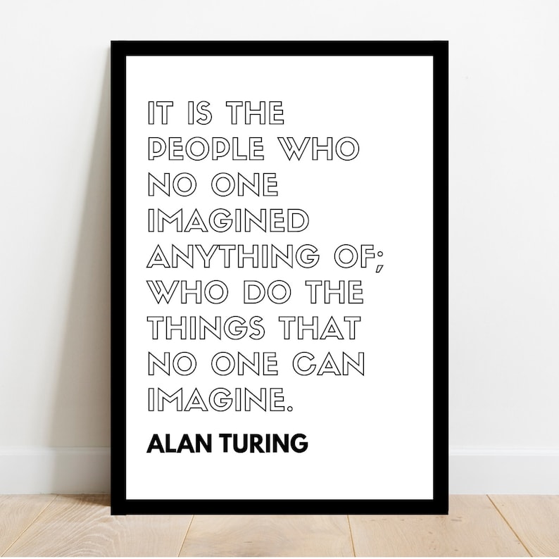 Alan Turing Inspirational Typography Quote Poster image 1