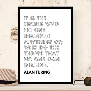 Alan Turing Inspirational Typography Quote Poster image 2