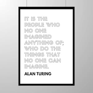 Alan Turing Inspirational Typography Quote Poster image 3