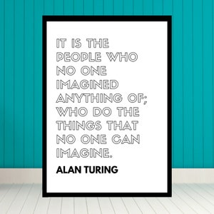 Alan Turing Inspirational Typography Quote Poster image 4